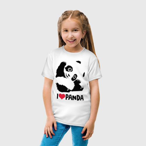 Детская футболка хлопок I love panda, цвет белый - фото 5