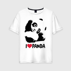 Женская футболка хлопок Oversize I love panda