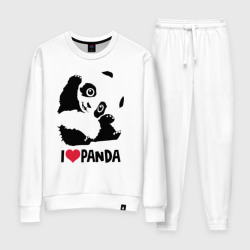 Женский костюм хлопок I love panda