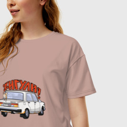 Женская футболка хлопок Oversize Деревенская Семёрка - фото 2