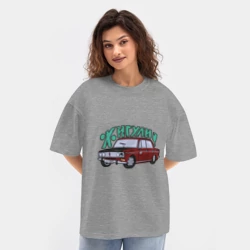 Женская футболка Oversize хлопок texturе Жига Трёха - фото 2