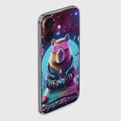 Чехол для iPhone 16 силиконовый с защитой камеры Загадочный мир геймера - капибара - фото 2
