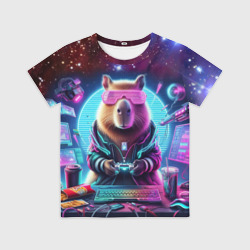 Детская футболка 3D Загадочный мир геймера - капибара