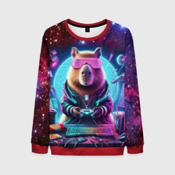 Мужской свитшот 3D Загадочный мир геймера - капибара