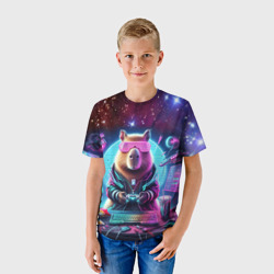 Детская футболка 3D Загадочный мир геймера - капибара - фото 2