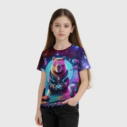 Детская футболка 3D Загадочный мир геймера - капибара - фото 2