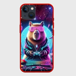 Чехол для iPhone 14 Загадочный мир геймера - капибара