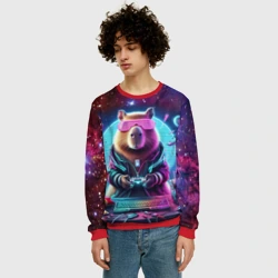 Мужской свитшот 3D Загадочный мир геймера - капибара - фото 2