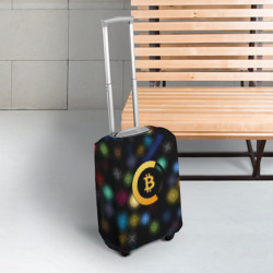 Чехол для чемодана 3D Bitcoin logo criptomoney - фото 2