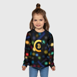 Детский лонгслив 3D Bitcoin logo criptomoney - фото 2