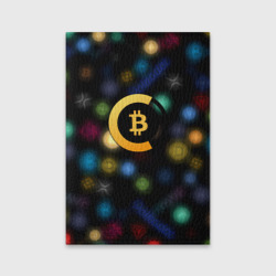 Обложка для паспорта матовая кожа Bitcoin logo criptomoney