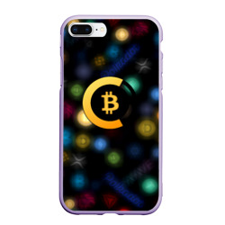 Чехол для iPhone 7Plus/8 Plus матовый Bitcoin logo criptomoney