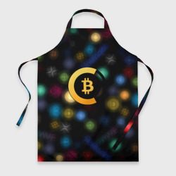Фартук 3D Bitcoin logo criptomoney