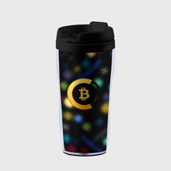 Термокружка-непроливайка Bitcoin logo criptomoney