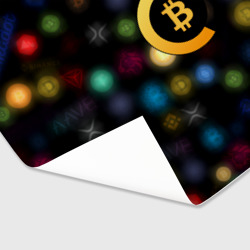 Бумага для упаковки 3D Bitcoin logo criptomoney - фото 2