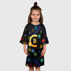 Детское платье 3D Bitcoin logo criptomoney - фото 2