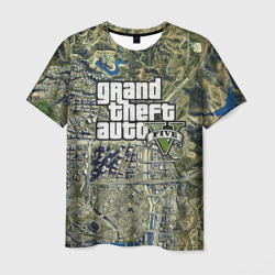 Мужская футболка 3D GTA 5 карта