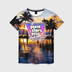 Женская футболка 3D Grand theft auto 6 vice city