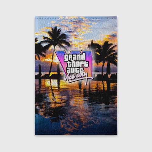 Обложка для автодокументов Grand theft auto 6 vice city, цвет фиолетовый