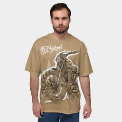 Мужская футболка oversize 3D Старая школа мотоцикл - фото 2