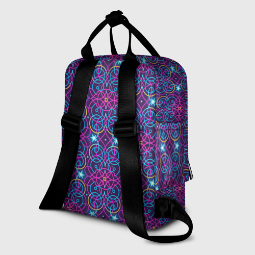 Женский рюкзак 3D с принтом Стрелец: знак зодиака и орнамент, вид сзади #1