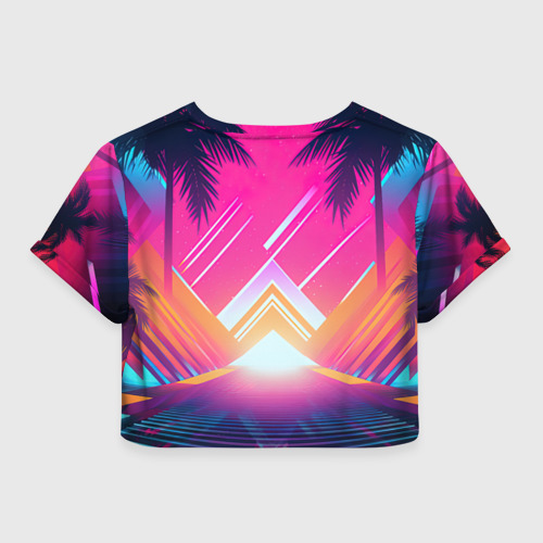 Женская футболка Crop-top 3D GTA6 hot summer Vaporwave, цвет 3D печать - фото 2