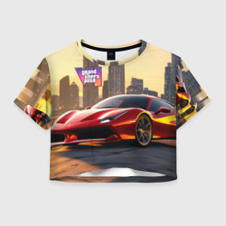 Женская футболка Crop-top 3D GTA 6  Vice city