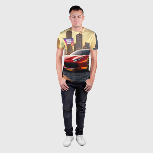 Мужская футболка 3D Slim GTA 6  Vice city, цвет 3D печать - фото 4