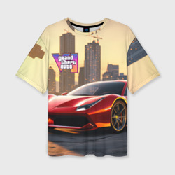 Женская футболка oversize 3D GTA 6  Vice city