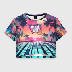 Женская футболка Crop-top 3D Gta 6  retro style