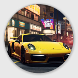 Круглый коврик для мышки GTA 6 porshe