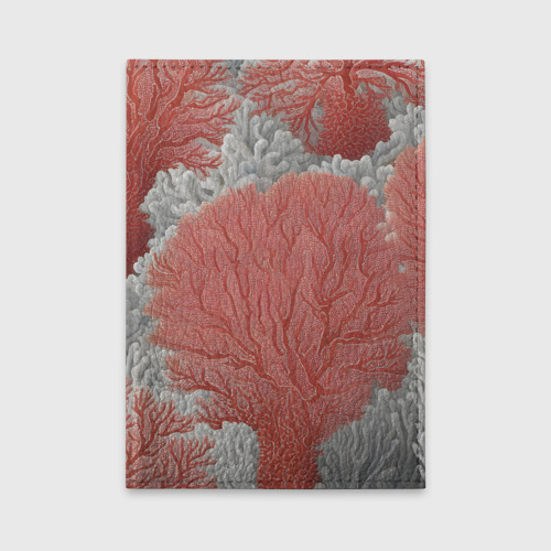 Обложка для автодокументов Красные и белые кораллы, цвет голубой
