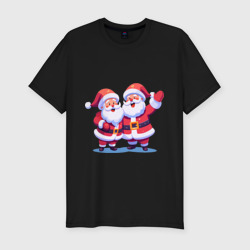 Мужская футболка хлопок Slim Дед Морозы