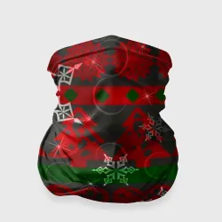 Бандана-труба 3D Рождественские узоры ёлки и снежинки 