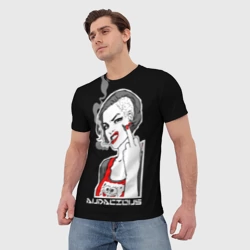 Мужская футболка 3D Дерзкая девица всех посылает - фото 2