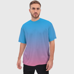 Мужская футболка oversize 3D Небесно-розовый градиент - фото 2