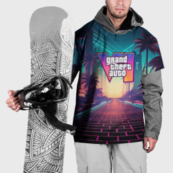 Накидка на куртку 3D GTA 6 night city logo