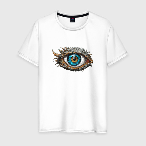Мужская футболка хлопок Глаз дракона, цвет белый
