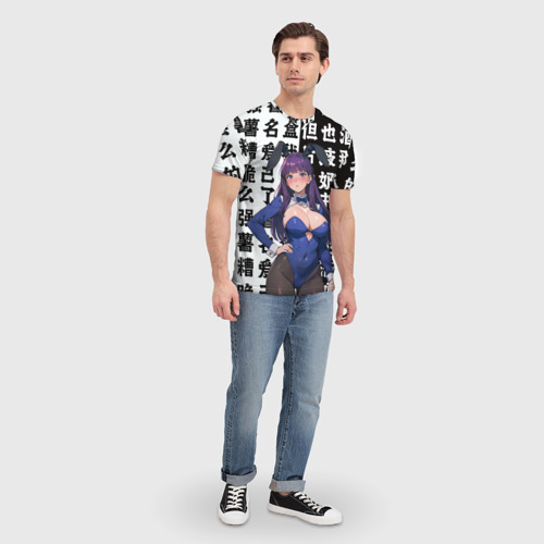 Мужская футболка 3D Ферн и иероглифы - Фрирен, цвет 3D печать - фото 5