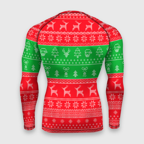 Мужской рашгард 3D Ужасный новогодний свитер, цвет 3D печать - фото 2