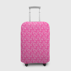 Чехол для чемодана 3D Паттерн маленький сердечки розовый