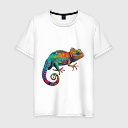 Ящерица хамелеон  – Мужская футболка хлопок с принтом купить со скидкой в -20%
