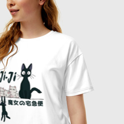 Женская футболка хлопок Oversize Кот Дзи-Дзи - фото 2