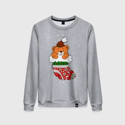 Женский свитшот хлопок Игрушечный мишка в носке