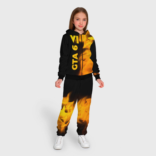 Детский костюм 3D GTA 6 - gold gradient по-вертикали, цвет черный - фото 5