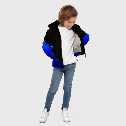 Зимняя куртка для мальчиков 3D с принтом Subaru geomery, вид сбоку #3
