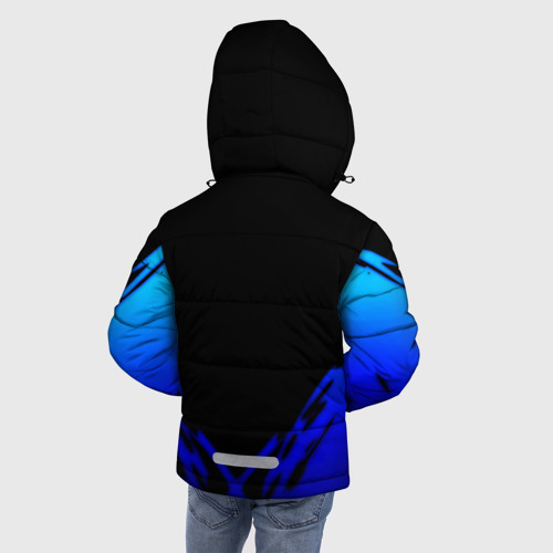 Зимняя куртка для мальчиков 3D с принтом Subaru geomery, вид сзади #2