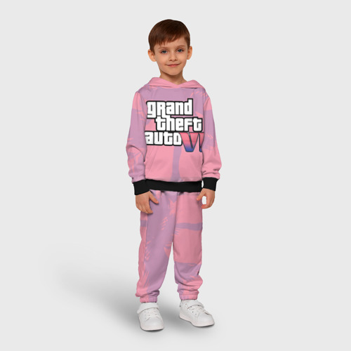 Детский костюм с толстовкой 3D GTA 6 pink, цвет черный - фото 3