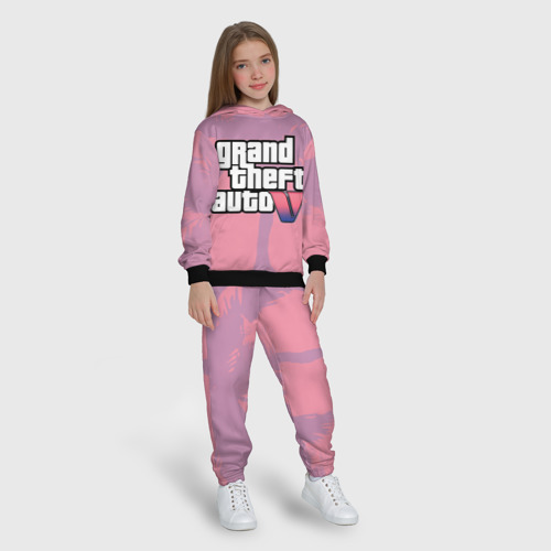Детский костюм с толстовкой 3D GTA 6 pink, цвет черный - фото 5