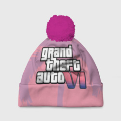 Шапка 3D c помпоном GTA 6 pink